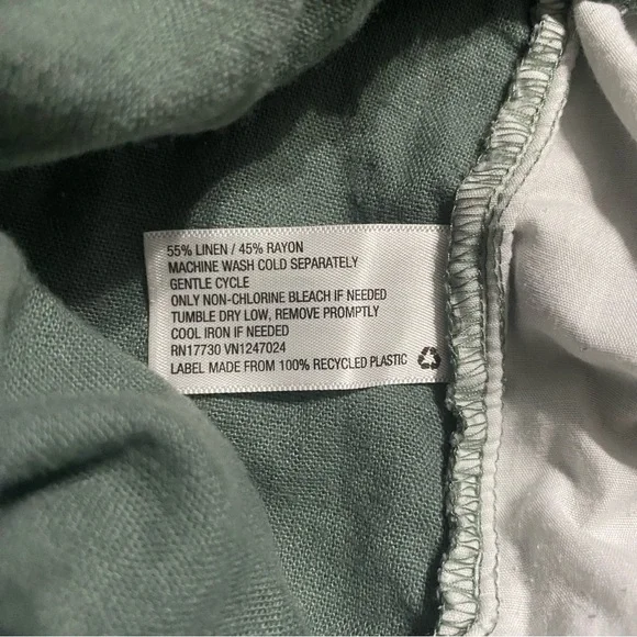 Universal Thread Green Linen Blend Stretch Waist Pull On Shorts - Picture 5 of 5